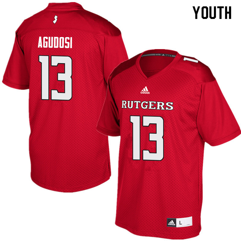 Youth #13 Carlton Agudosi Rutgers Scarlet Knights College Football Jerseys Sale-Red - Click Image to Close